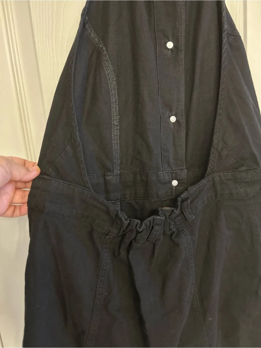 Free People Black Backless Halter Button-Front Mini Dress (Bin A) - Picture 4 of 11